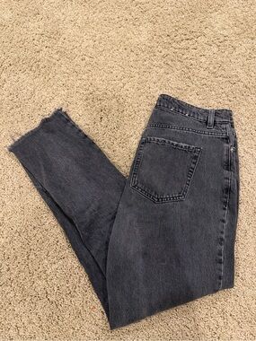 Garage High-Rise Black Washed Straight-Leg Jeans